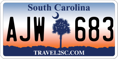 SC license plate AJW683