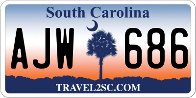SC license plate AJW686