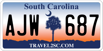 SC license plate AJW687
