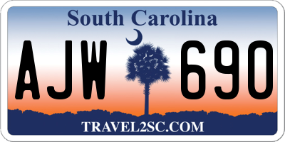 SC license plate AJW690