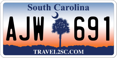 SC license plate AJW691