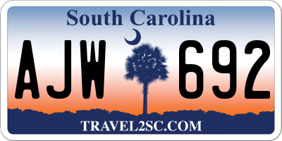 SC license plate AJW692