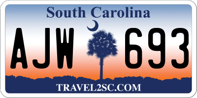 SC license plate AJW693