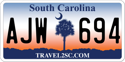 SC license plate AJW694