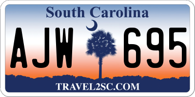 SC license plate AJW695