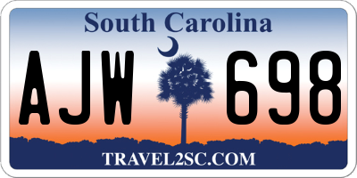 SC license plate AJW698