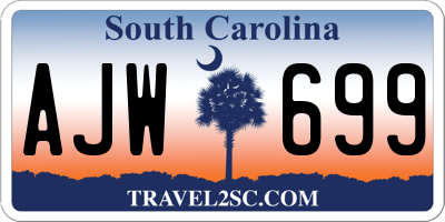SC license plate AJW699