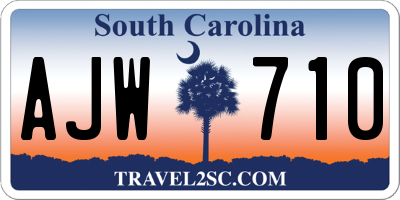 SC license plate AJW710