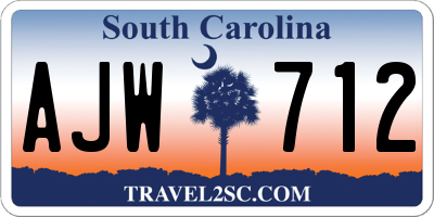 SC license plate AJW712