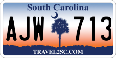 SC license plate AJW713