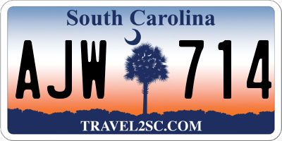 SC license plate AJW714