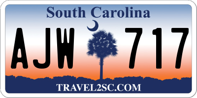 SC license plate AJW717