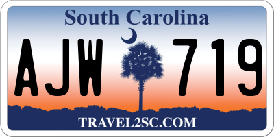 SC license plate AJW719