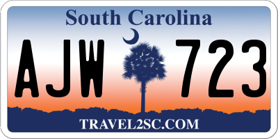 SC license plate AJW723