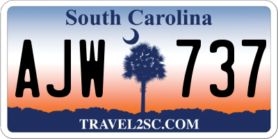 SC license plate AJW737