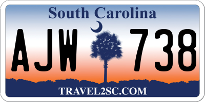 SC license plate AJW738