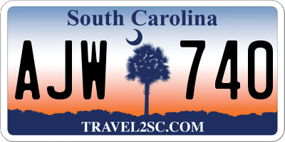 SC license plate AJW740