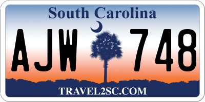 SC license plate AJW748