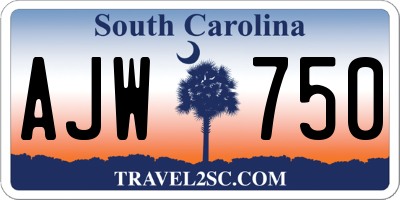 SC license plate AJW750