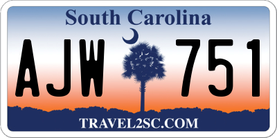 SC license plate AJW751