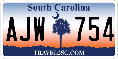 SC license plate AJW754
