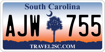 SC license plate AJW755