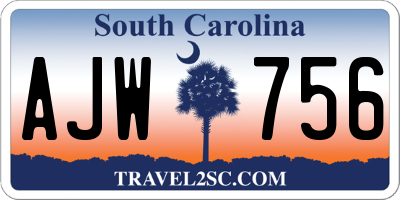 SC license plate AJW756