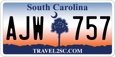 SC license plate AJW757