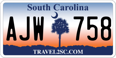 SC license plate AJW758