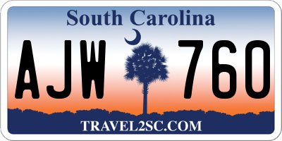 SC license plate AJW760