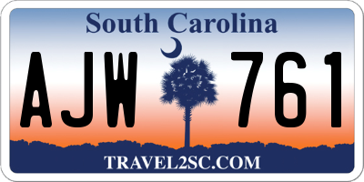 SC license plate AJW761
