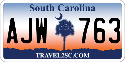 SC license plate AJW763