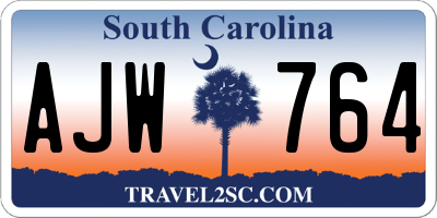 SC license plate AJW764