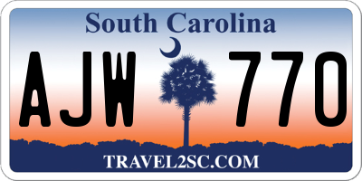 SC license plate AJW770
