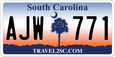 SC license plate AJW771