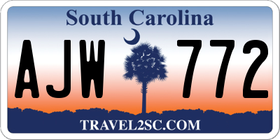 SC license plate AJW772