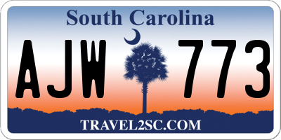 SC license plate AJW773