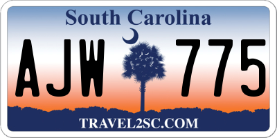SC license plate AJW775