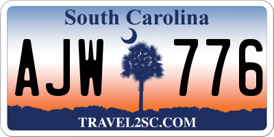 SC license plate AJW776
