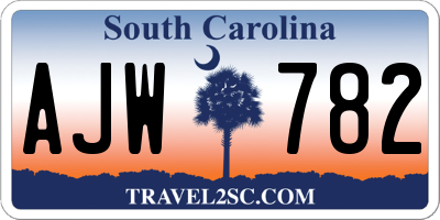 SC license plate AJW782