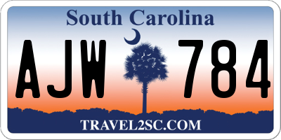 SC license plate AJW784
