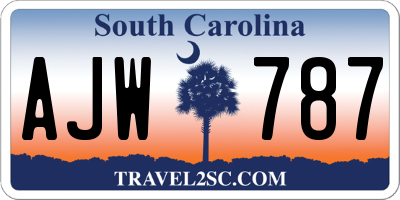SC license plate AJW787