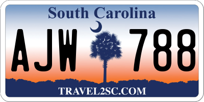SC license plate AJW788