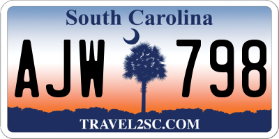 SC license plate AJW798