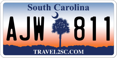 SC license plate AJW811