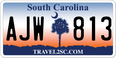 SC license plate AJW813