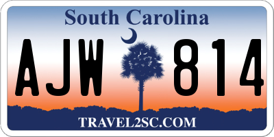 SC license plate AJW814