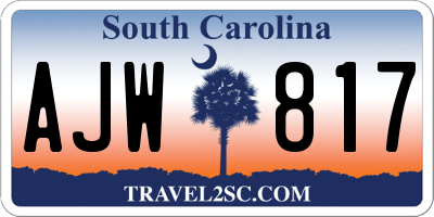 SC license plate AJW817