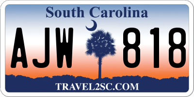 SC license plate AJW818