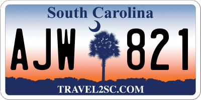 SC license plate AJW821